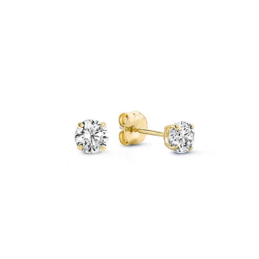 Boucles d'Oreilles Larmes de Lune Pierre Clou d'Oreille | Or