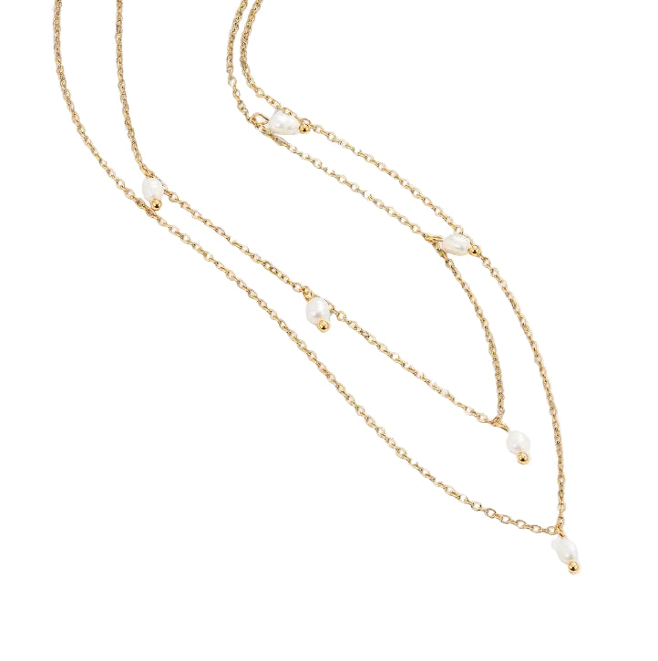 COLLIER PERLE GOUTTE SUPERPOSÉ
