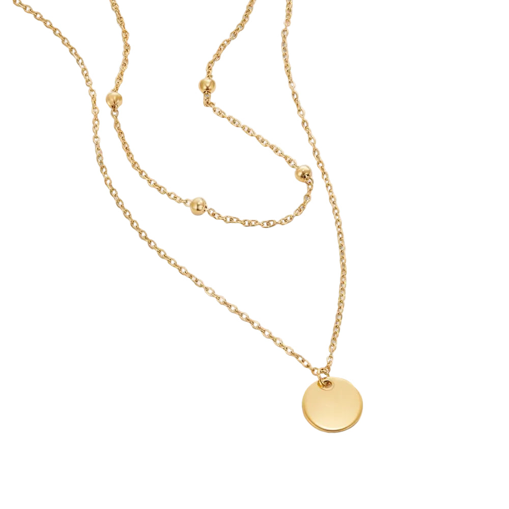 COLLIER SUPERPOSÉ DISQUE
