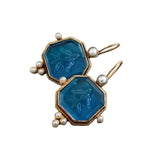 Maeble™ | Boucles d’oreilles vintage avec pierre verte et perle