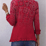 CRISELLE | VESTE BOHÈME PAISLEY OMBRÉ À VOLANTS