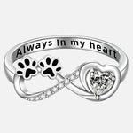 Infinity Love Paw Zircon Ring