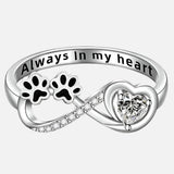 Infinity Love Paw Zircon Ring