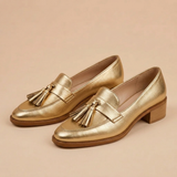 CÉLESTE | MOCASSINS DORÉS ÉLÉGANTS
