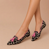 JULIA | MOCASSINS LÉOPARD À POMPONS