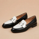 XARA | MOCASSINS NOIRS MÉTALLIQUES