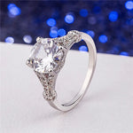 BAGUE VINTAGE BLANC VERRE ARGENT
