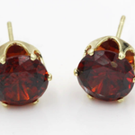 Boucles d'Oreilles Rubis Rond Clou d'Oreille