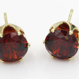 Boucles d'Oreilles Rubis Rond Clou d'Oreille