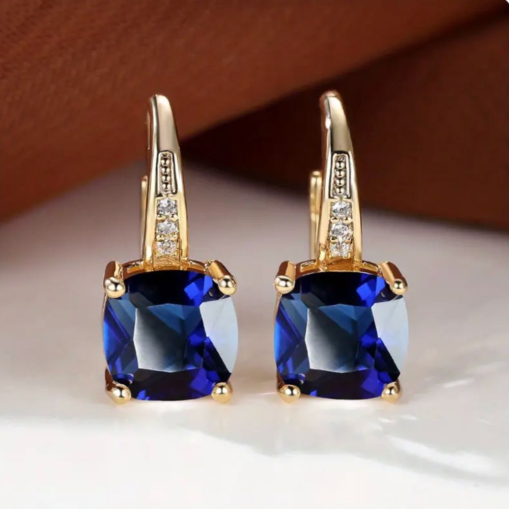 Boucles d'Oreilles Mystique Saphir Pierre Créole