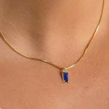 Collier Minimaliste Saphir Pendentif
