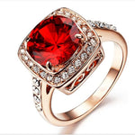 Bague Rubis Halo Imposant