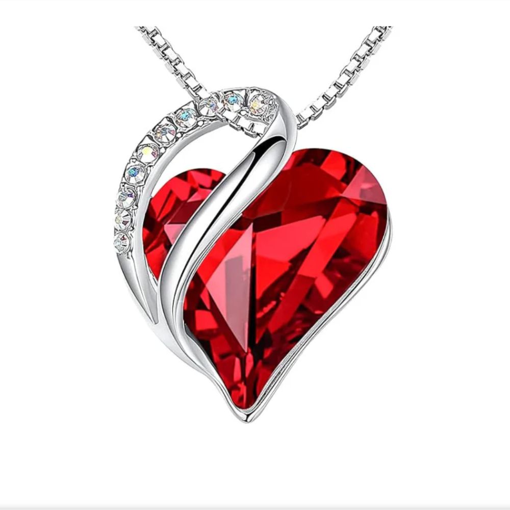 Collier Infini Cœur Rubis
