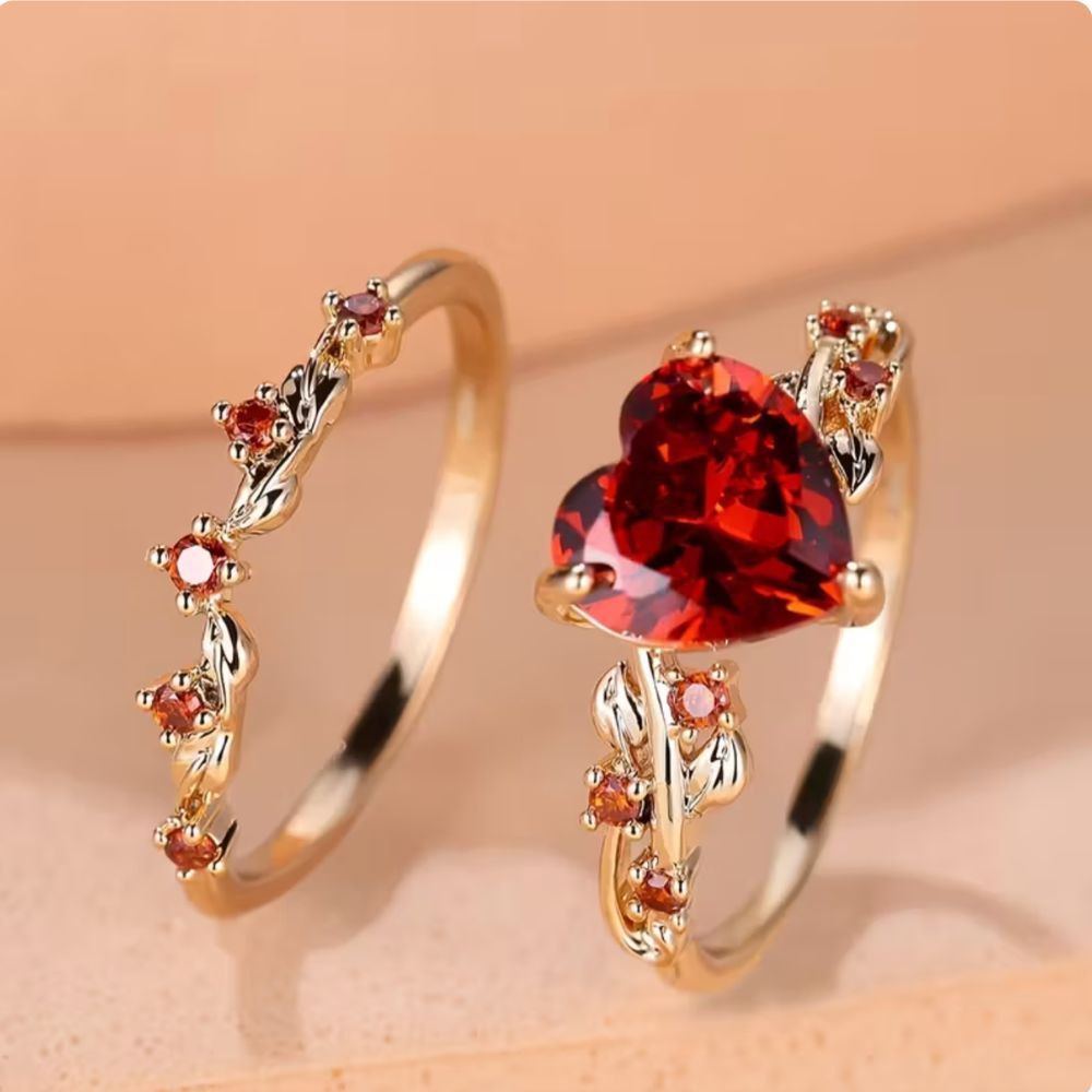 Ensemble Redvine Cœur Accent Bague