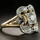 BAGUE VINTAGE ZIRCONE OR