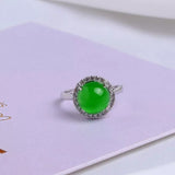 BAGUE VINTAGE ÉMERAUDE PIERRE EN ARGENT