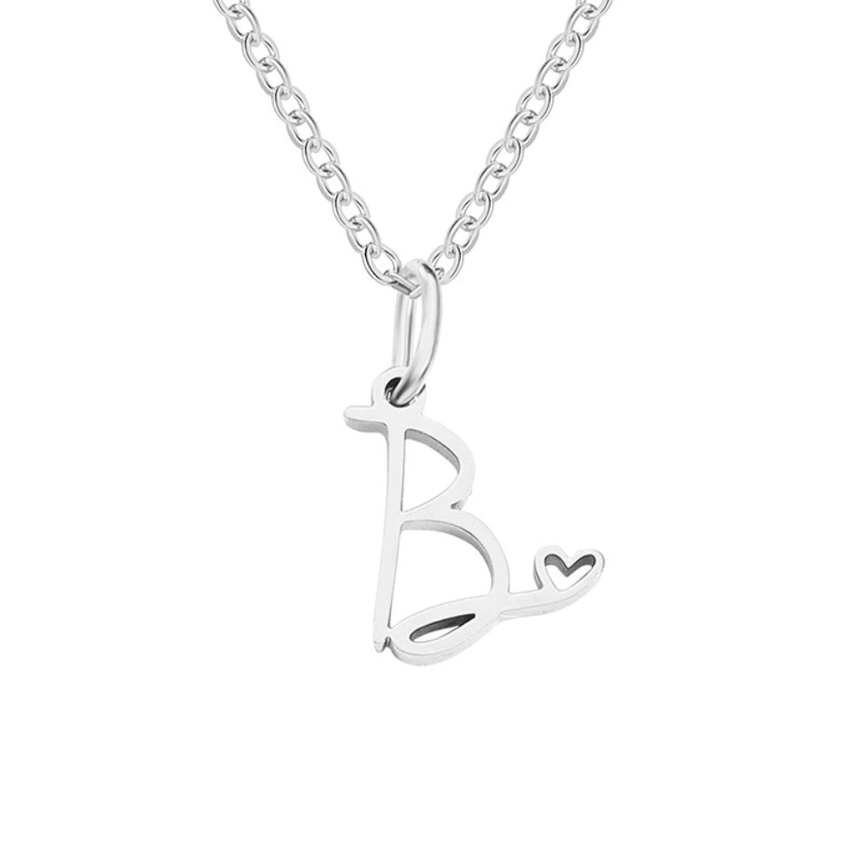 COLLIER LETTRE CŒUR | ARGENT