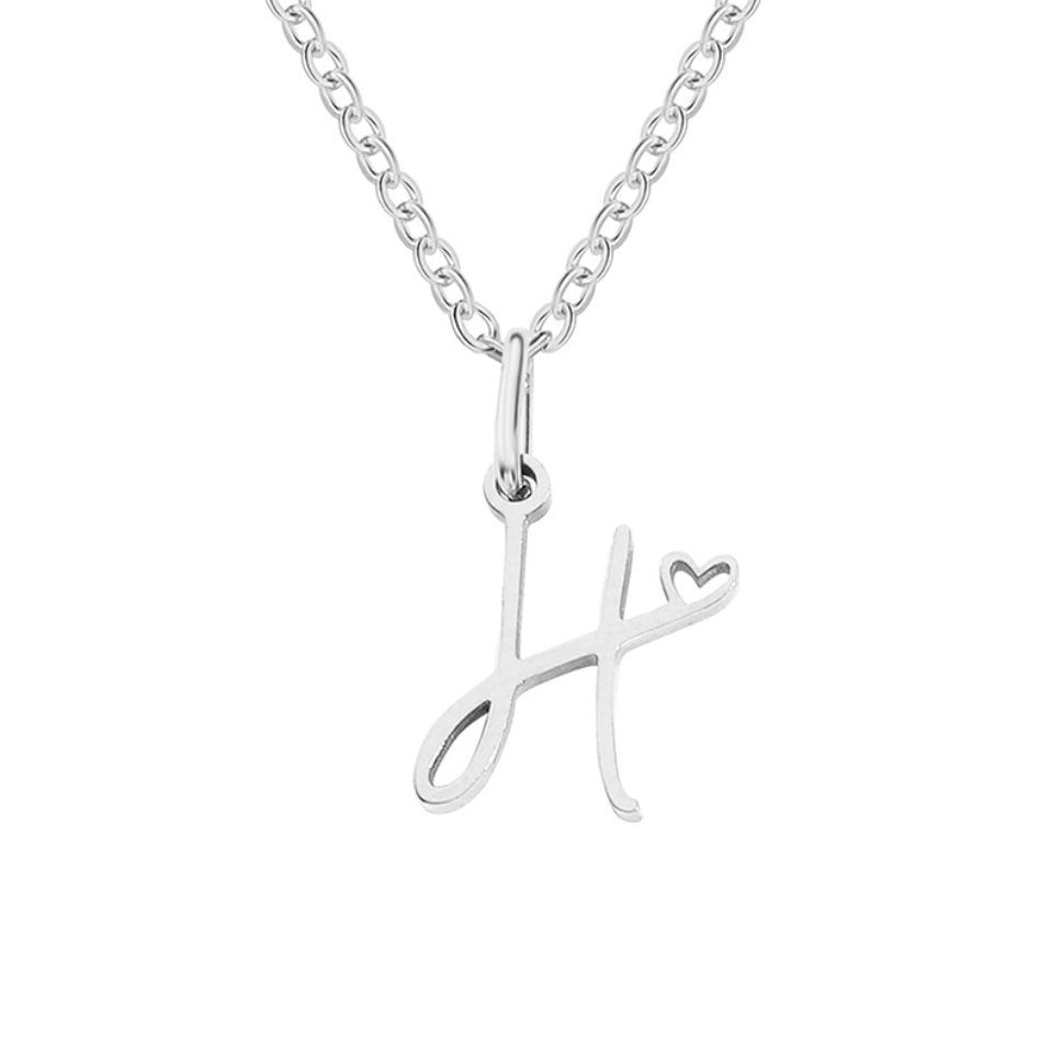 COLLIER LETTRE CŒUR | ARGENT