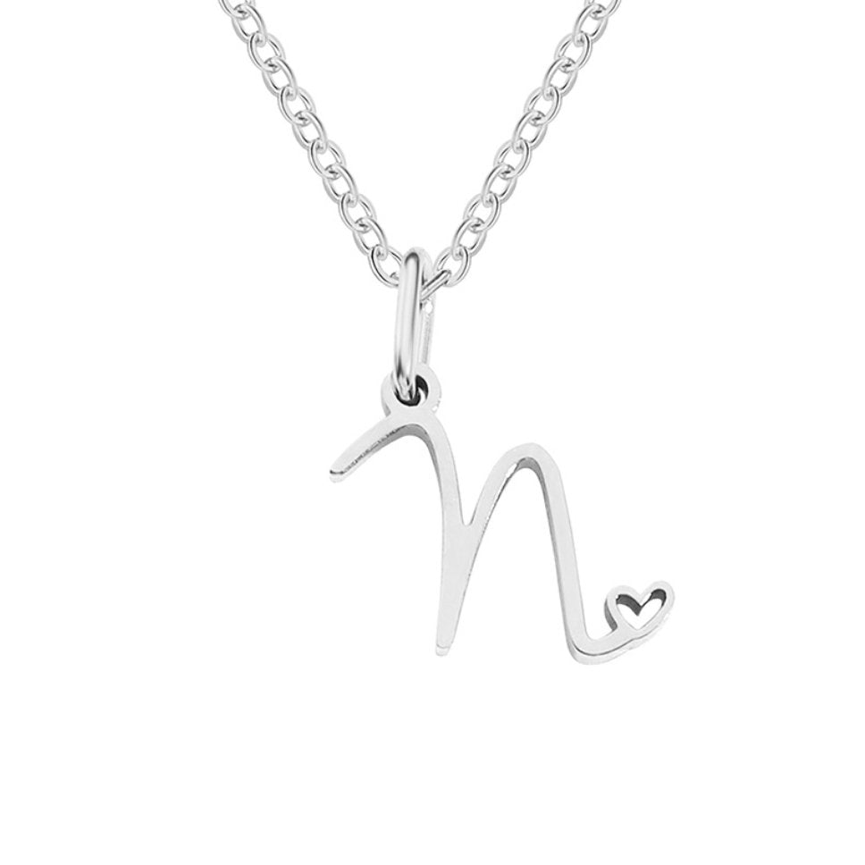 COLLIER LETTRE CŒUR | ARGENT