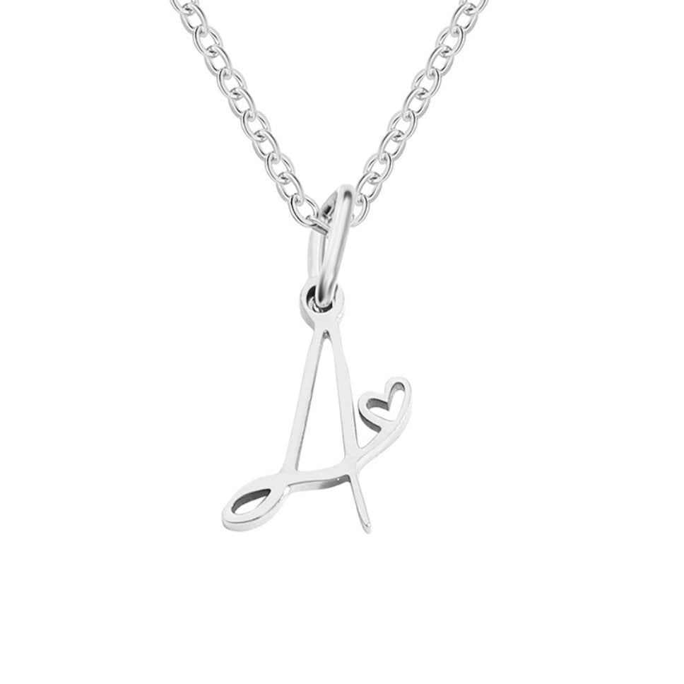 COLLIER LETTRE CŒUR | ARGENT