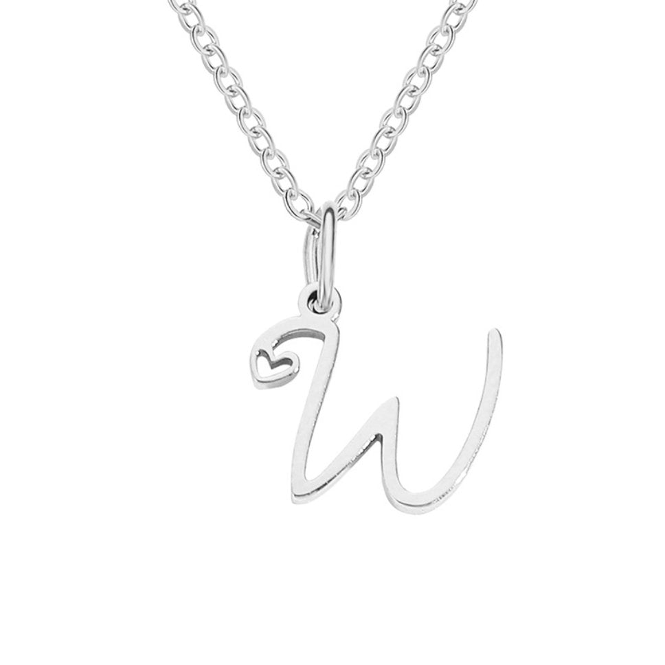 COLLIER LETTRE CŒUR | ARGENT