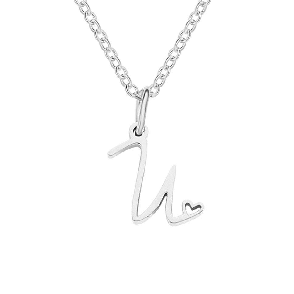 COLLIER LETTRE CŒUR | ARGENT