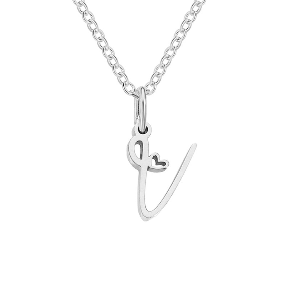 COLLIER LETTRE CŒUR | ARGENT