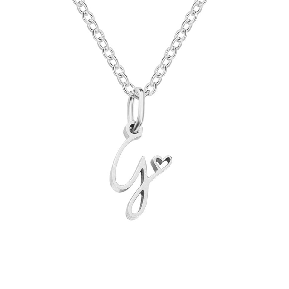 COLLIER LETTRE CŒUR | ARGENT