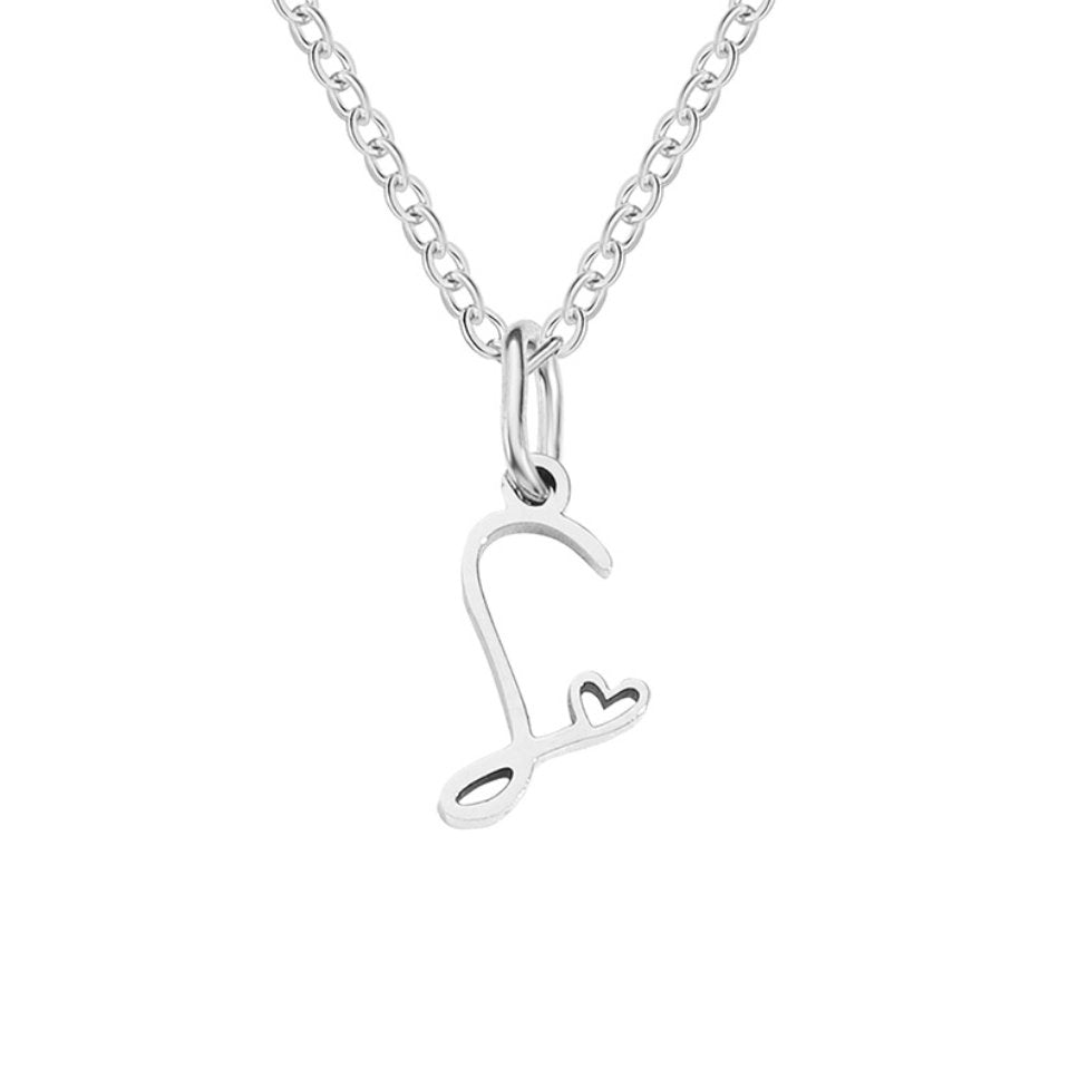 COLLIER LETTRE CŒUR | ARGENT