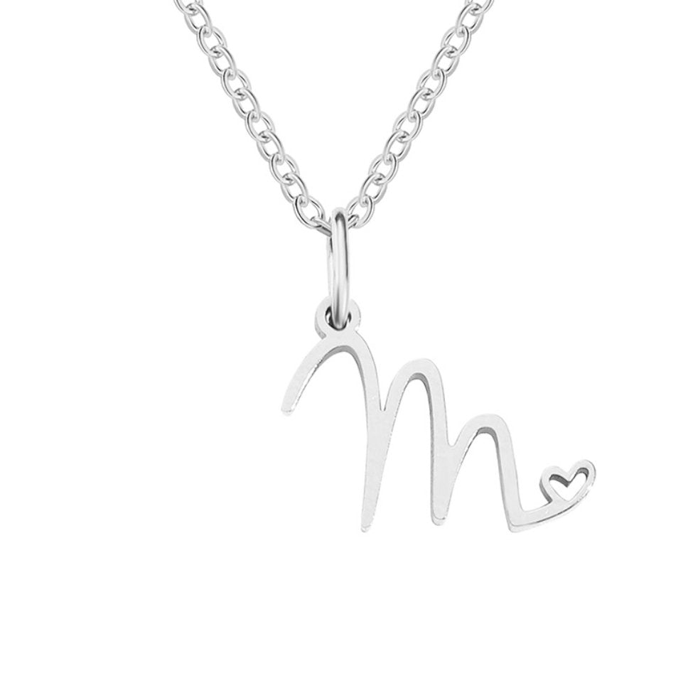 COLLIER LETTRE CŒUR | ARGENT