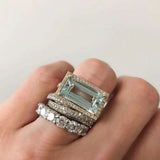 ENSEMBLE VINTAGE ARGENT TURQUOISE VERRE BAGUE