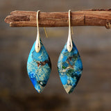 Natural Stone Earthy Jasper Teardrop Earrings