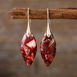 Natural Stone Earthy Jasper Teardrop Earrings