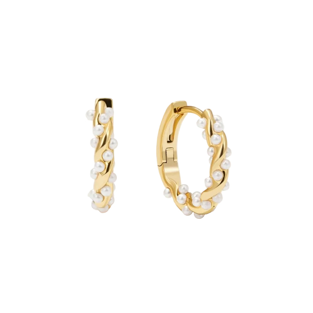 CRÉOLES PERLES PETITES DESIGN TORSADÉ | OR