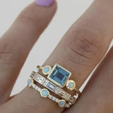 BAGUE VINTAGE BLEU CRISTAL