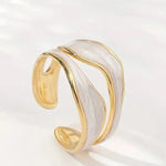 BAGUE VINTAGE BLANC OR