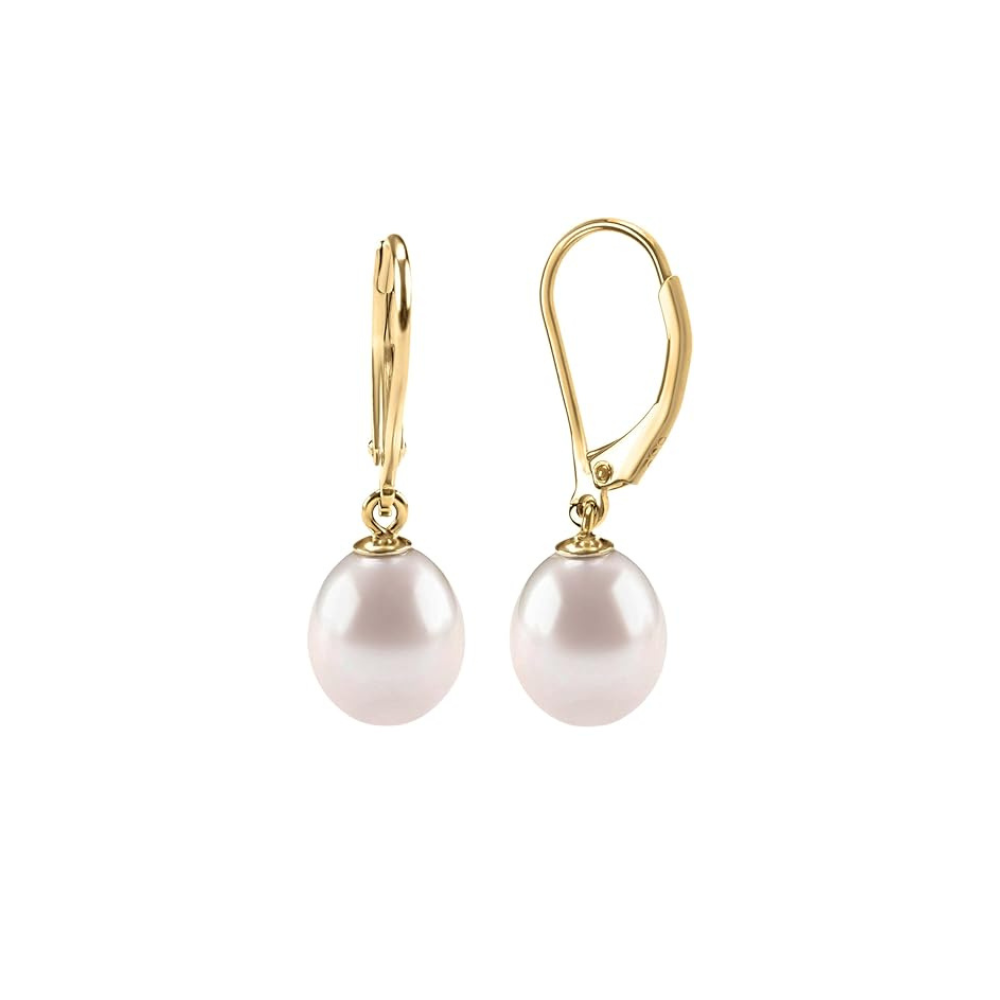 Boucles d'Oreilles Perle Pendant | Or
