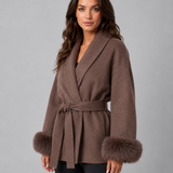 ELSA | MANTEAU EN FAUSSE FOURRURE CEINTURÉ