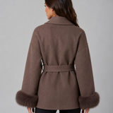 ELSA | MANTEAU EN FAUSSE FOURRURE CEINTURÉ