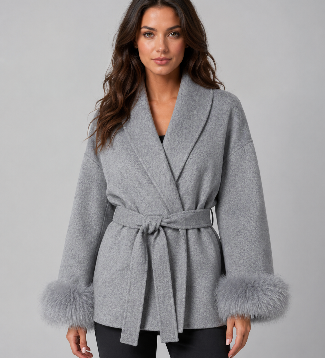 ELSA | MANTEAU EN FAUSSE FOURRURE CEINTURÉ