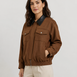 ÉLODIE | VESTE EN SIMILICUIR COURTE