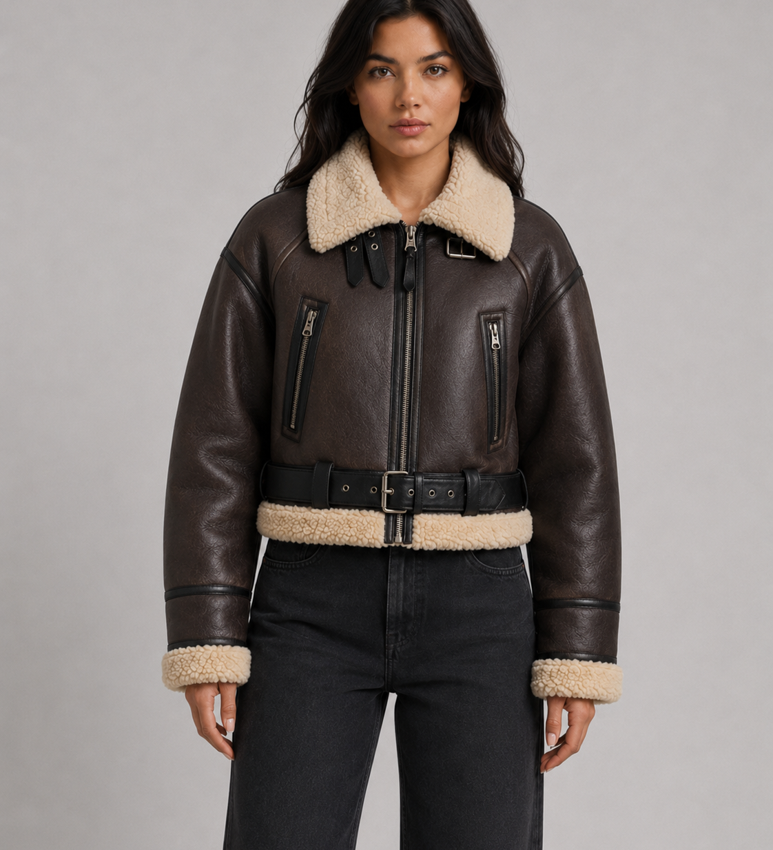 YASMINE | VESTE EN SIMILICUIR COURTE