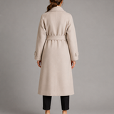 DOMINIQUE | MANTEAU EN LAINE LONG CEINTURÉ