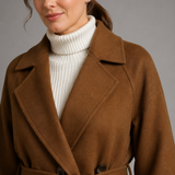 DOMINIQUE | MANTEAU EN LAINE LONG CEINTURÉ