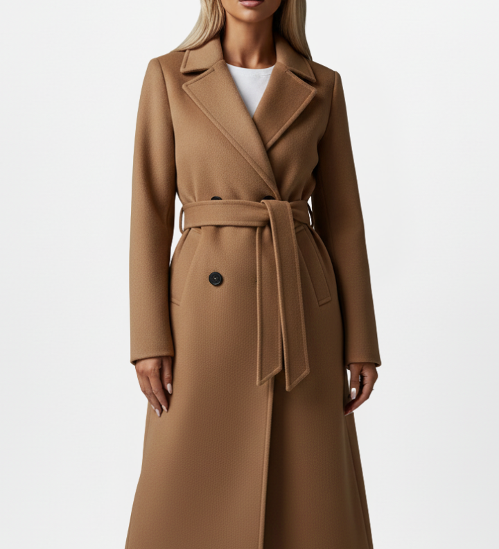 BRIGITTE | MANTEAU LONG CEINTURÉ