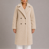 BÉATRICE | MANTEAU TEDDY LONG CROISÉ