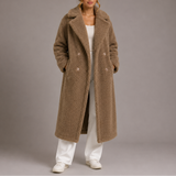 BÉATRICE | MANTEAU TEDDY LONG CROISÉ