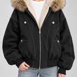 ODILE | VESTE EN FAUSSE FOURRURE À CAPUCHE OVERSIZE