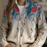 ZILLAH | VESTE IMPRIMÉE PLUME DE PAON FLORALE